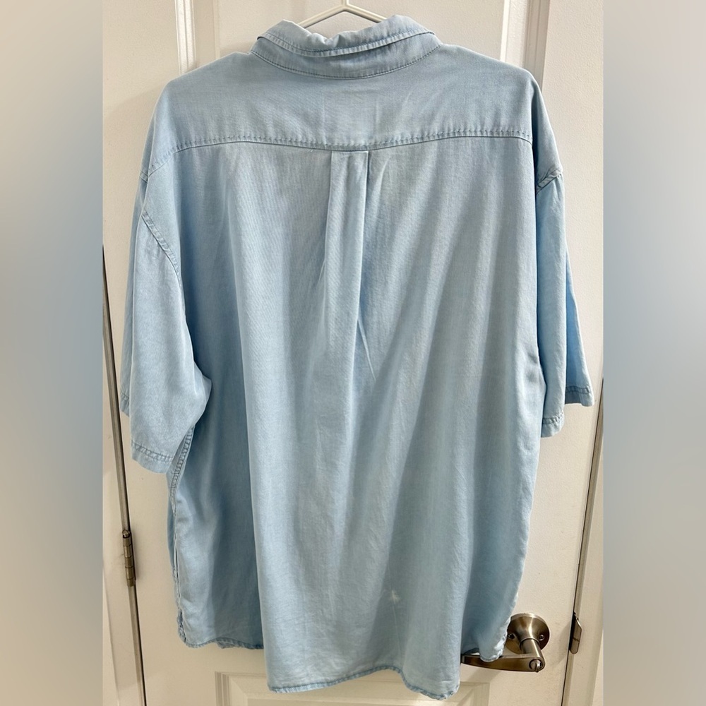 Vintage Jamaica Jaxx Mens Light Blue Hawaiian Button Down Shirt - Size XXL - Picture 5 of 8